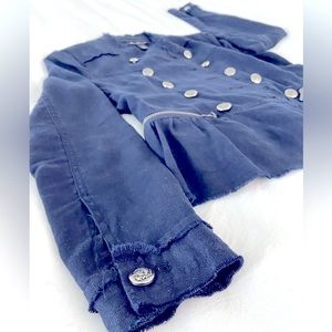 Dark blue linen jacket | size XS | perfect condition